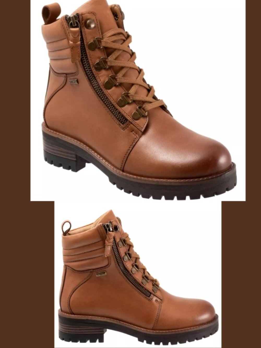 Softwalk Everett Lace Up Boot in Luggage New Sz 10W